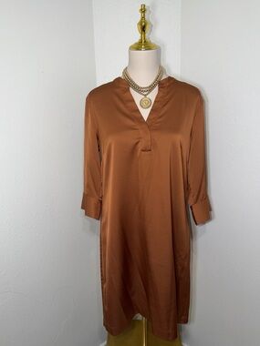 Bronze Silky Tunic Dress
